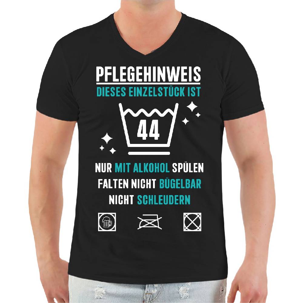 Spass Kostet Männer T-Shirt 44. Geburtstag Pflegehinweis für Einzelstück Geschenk S bis XXL