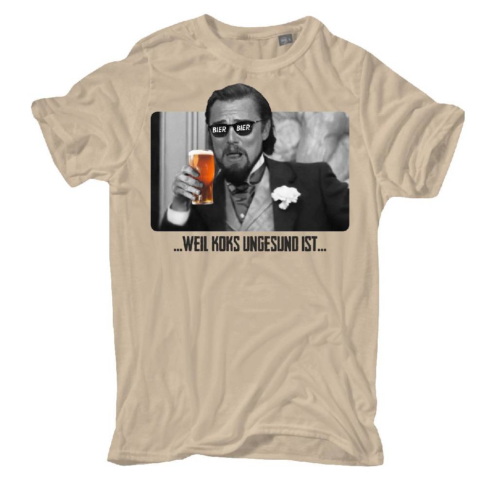 Spass Kostet Männer T-Shirt BIER weil Koks ungesund ist SCHWARZE SCHRIFT S bis 8XL