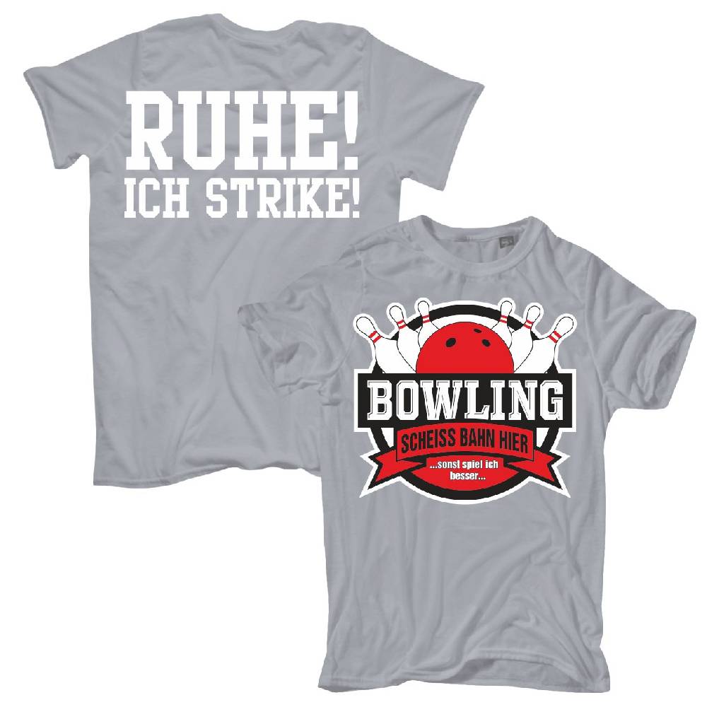 Spass Kostet Männer T-Shirt Bowling lustiges Motiv mit Pins und Strikes S bis XXL