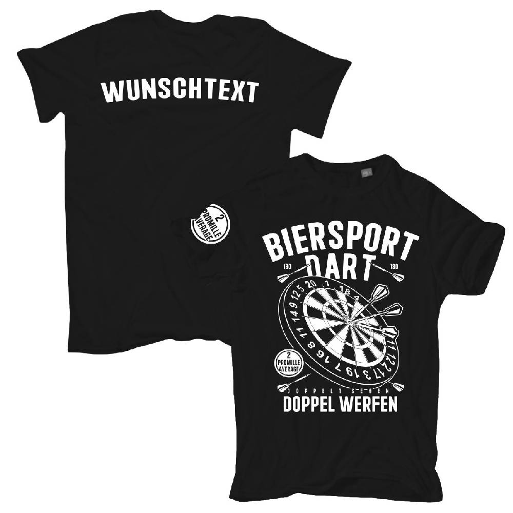 Spass Kostet Männer T-Shirt DART Bier Motiv mit Wunschtext auf Rücken S bis XXL
