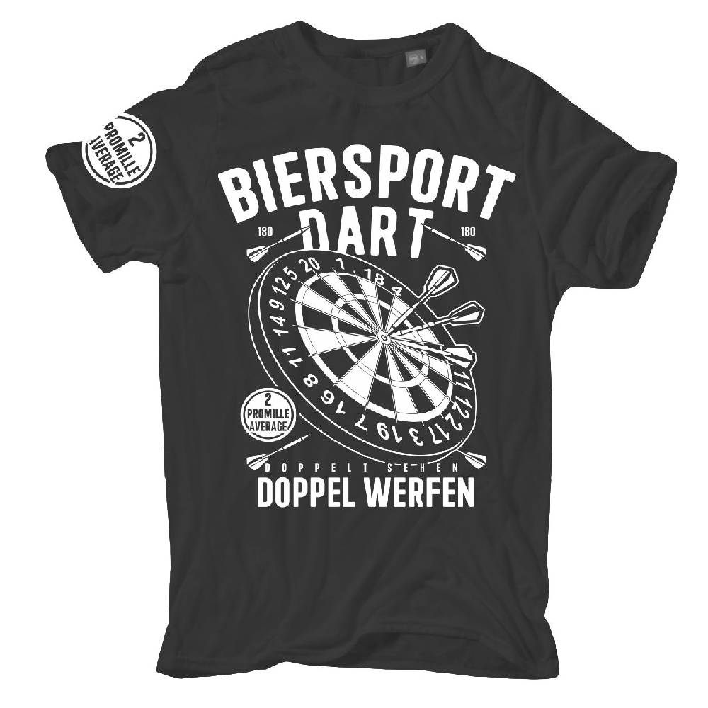 Spass Kostet Männer T-Shirt DART Biersport DOPPEL WERFEN mit 2 Promille Average S bis XXL