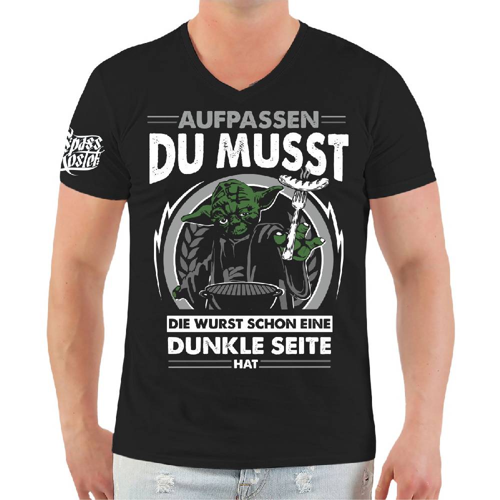 Spass Kostet Männer T-Shirt Grillen Motiv Die Wurst schon eine dunkle Seite hat S bis XXL