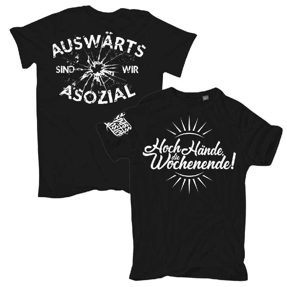 Spass Kostet Männer T-Shirt Hoch die Hände Wochenende Auswärts sind wir asozial S bis XXL