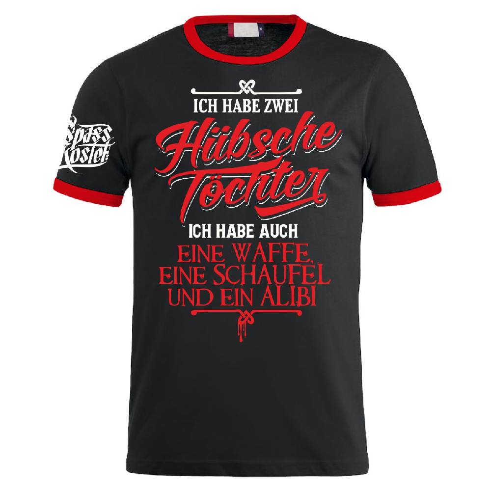 Spass Kostet Männer T-Shirt Ich Habe ZWEI Hübsche Töchter Und Ein Alibi S Bis XXL