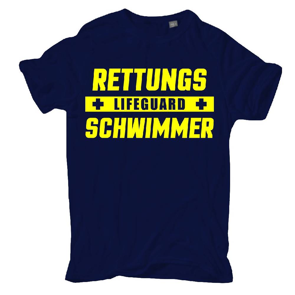 Spass Kostet Männer T-Shirt Rettungsschwimmer Lifeguard NEONGELBER Druck S bis XXL