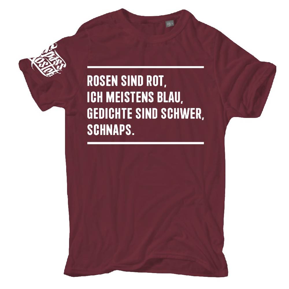 Spass Kostet Männer T-Shirt Rosen sind Rot Ich meistens Blau Gedichte sind schwer SCHNAPS S bis 8XL