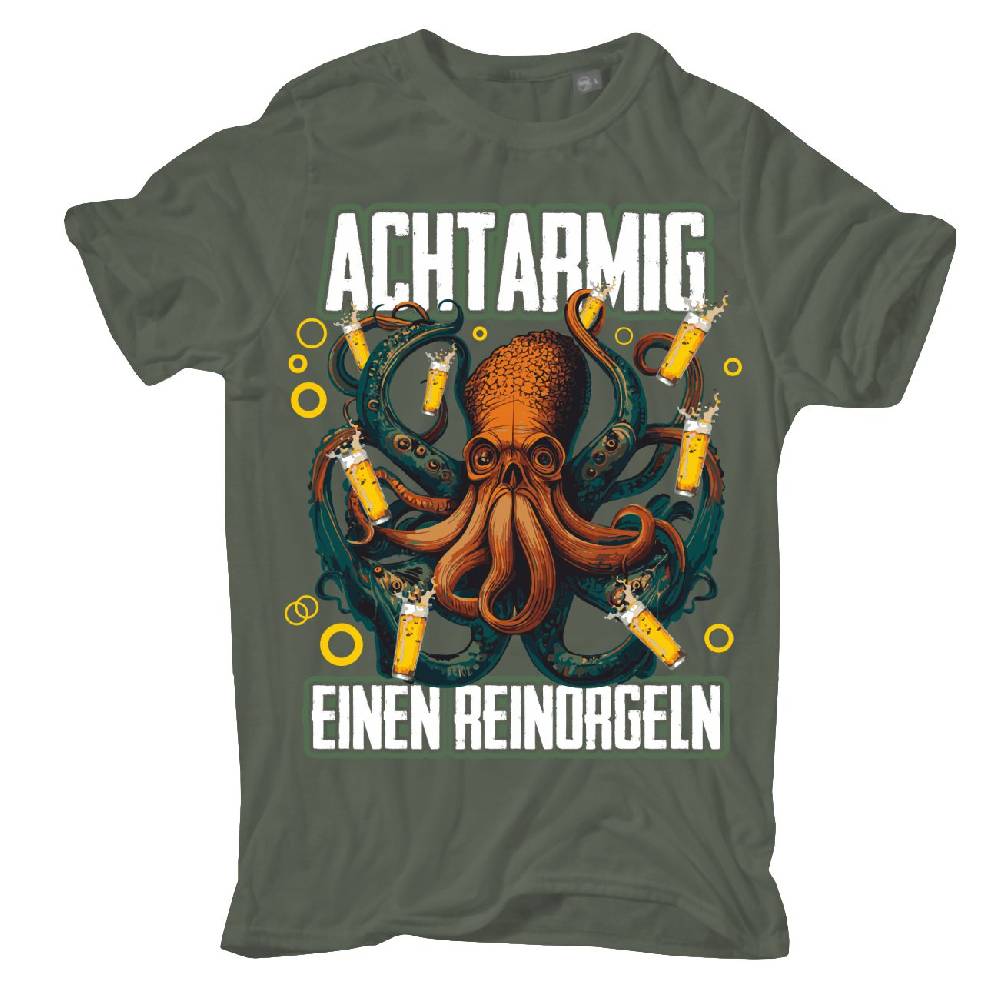 Spass Kostet Männer T-Shirt Sauf Krake Achtarmig einen Reinorgeln S bis XXL