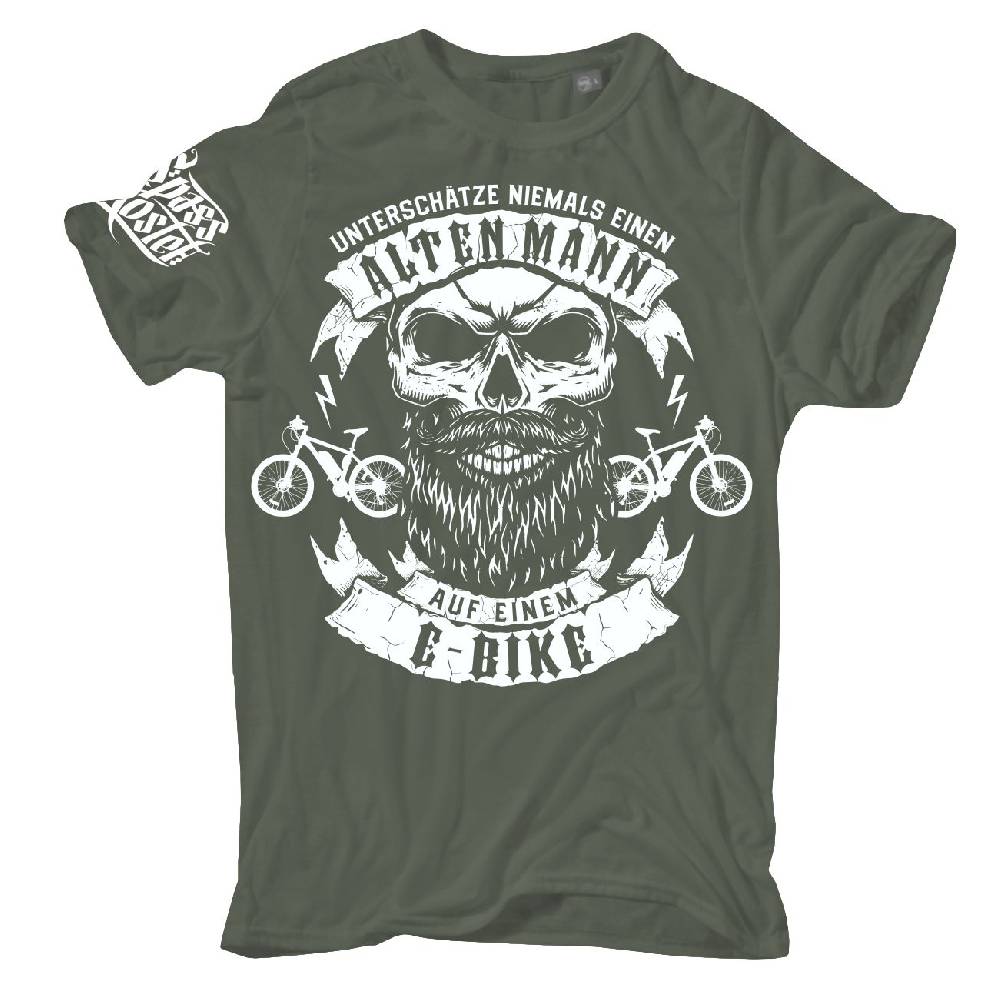 Spass Kostet Männer T-Shirt Unterschätze nie einen alten Mann mit EBIKE Elektro Bike S bis XXL