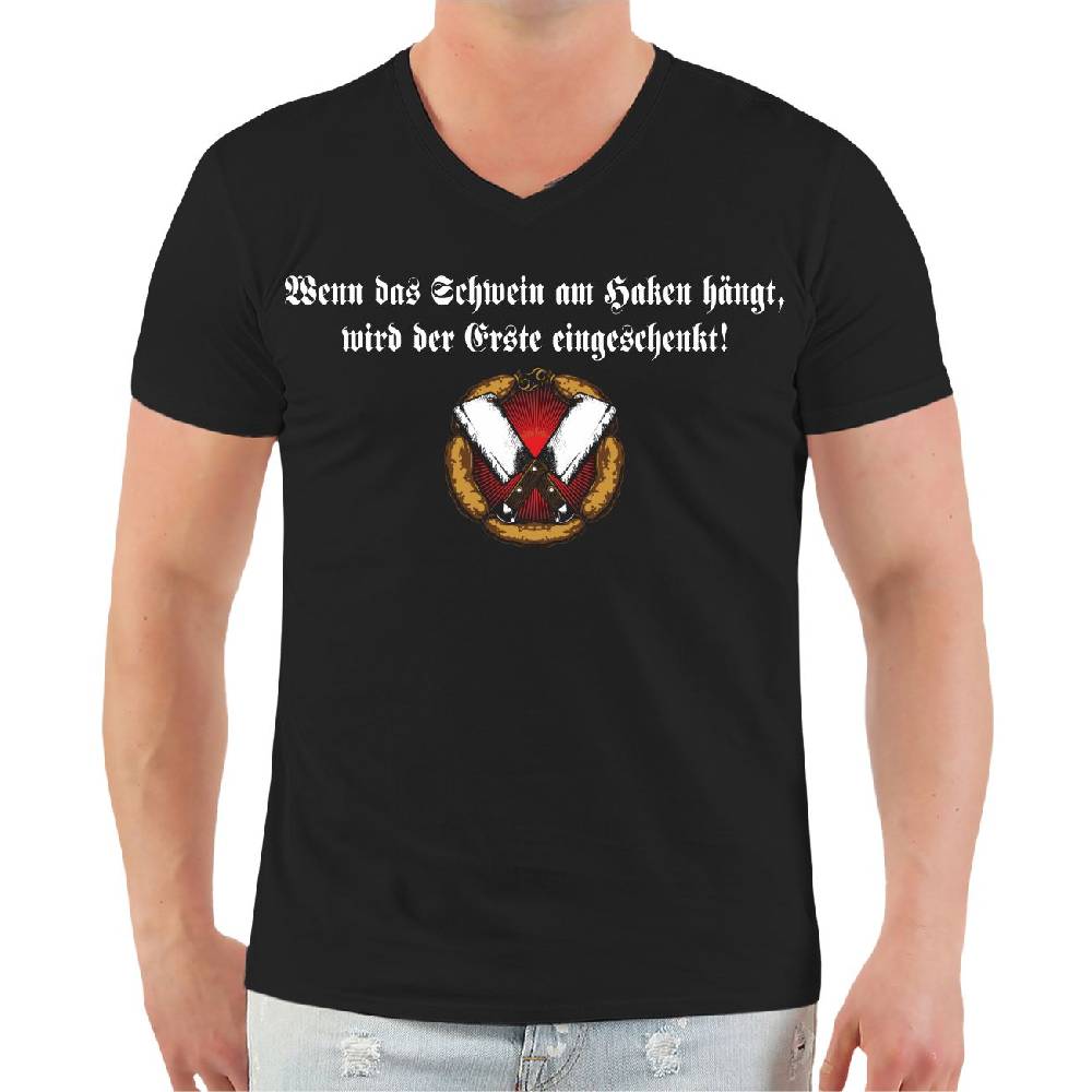 Spass Kostet Männer T-Shirt Wenn das Schwein am Haken hängt, wird der Erste eingeschenkt! S bis XXL