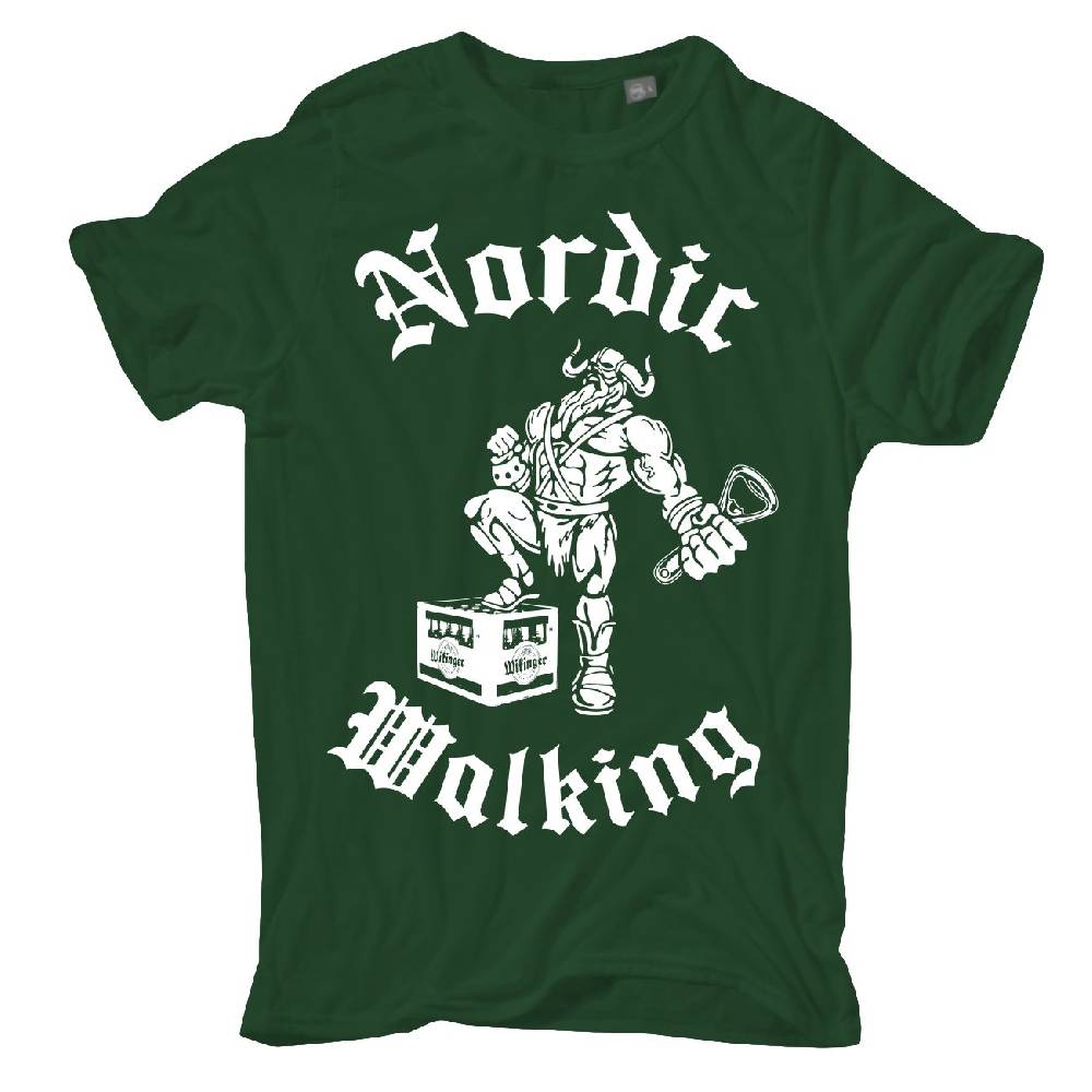 Spass Kostet Männer T-Shirt Wikinger mit Bier Nordic Walking M bis XXL