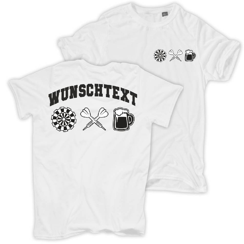 Spass Kostet Männer T-Shirt WUNSCHTEXT Biersport Dart Logo S bis 5XL