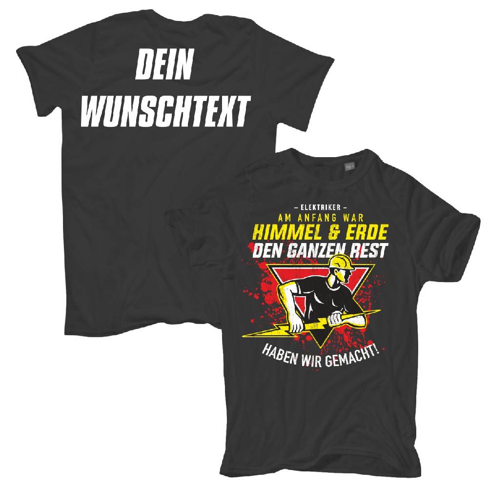 Spass Kostet Männer T-Shirt WUNSCHTEXT Herren TShirt Elektriker mit eigenen TEXT Wunschname Firma S bis XXL