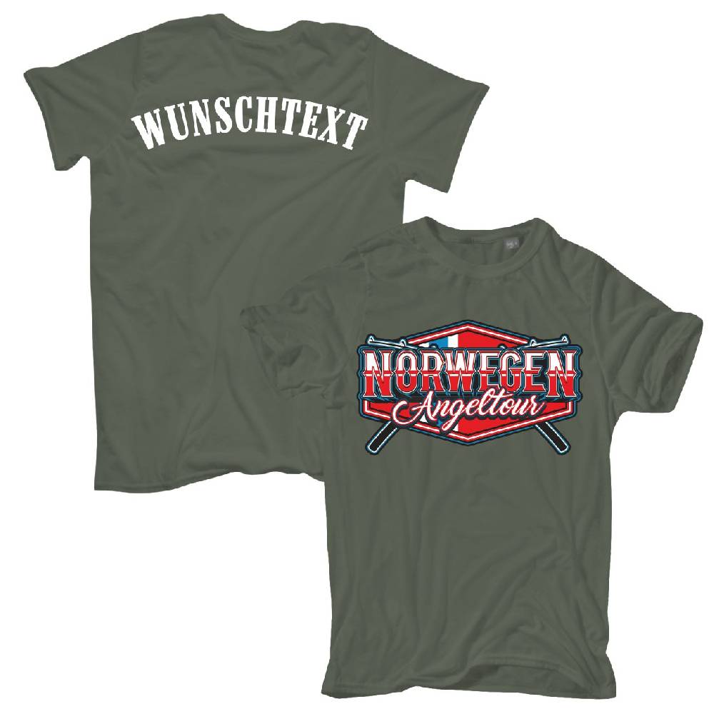 Spass Kostet Männer T-Shirt WUNSCHTEXT Norwegen Angeltour S bis XXL