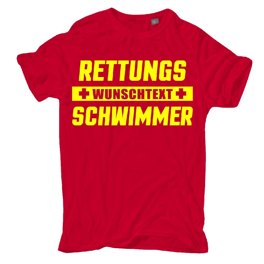 Spass Kostet Männer T-Shirt WUNSCHTEXT Rettungsschwimmer Mit Name Firma Oder Eigenen Text S Bis XXL