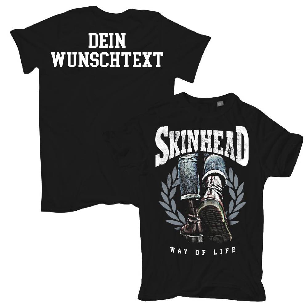Spass Kostet Männer T-Shirt WUNSCHTEXT Skinhead a way of life S bis XXL