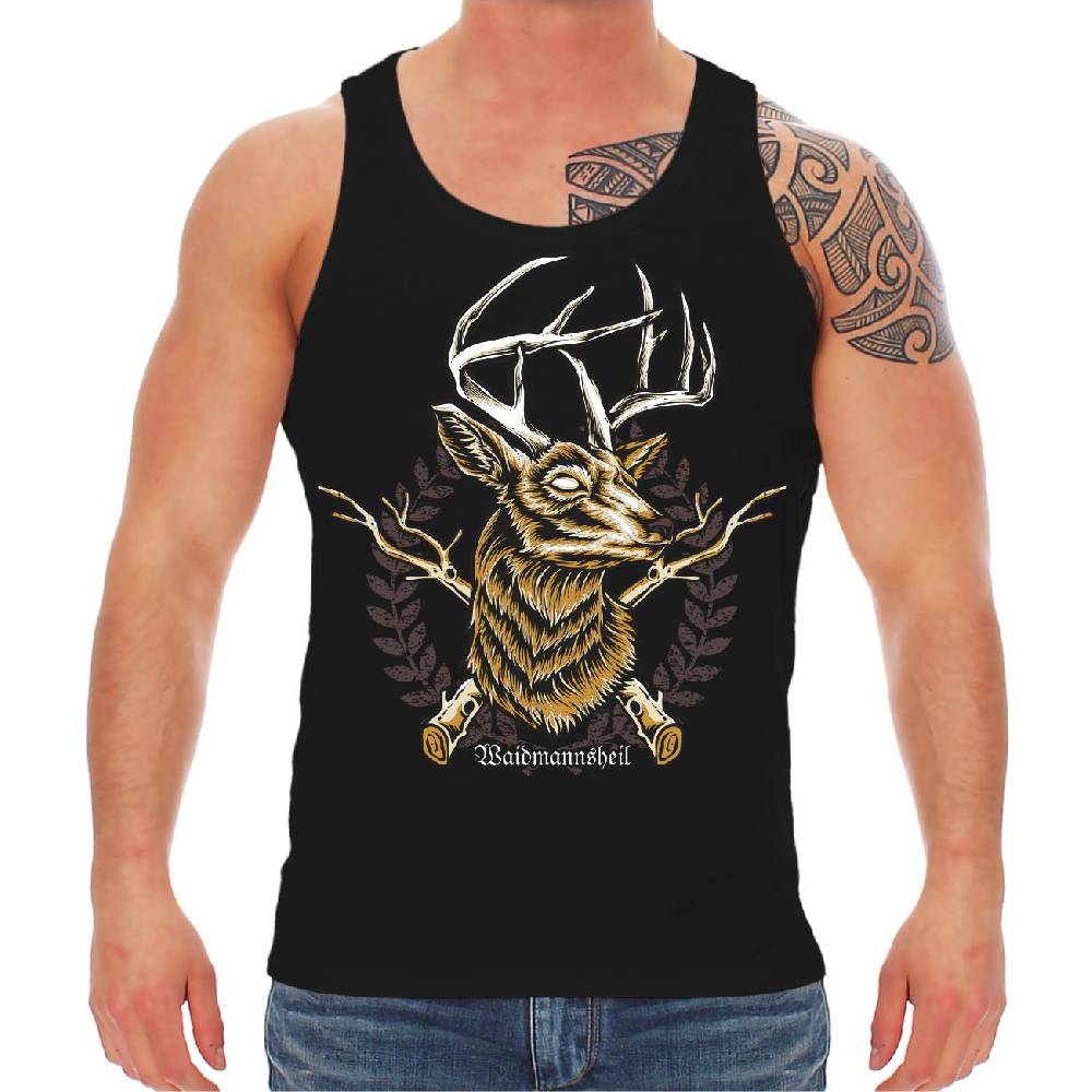 Spass Kostet Männer Träger Jäger Hirsch Wappen Waidmannsheil