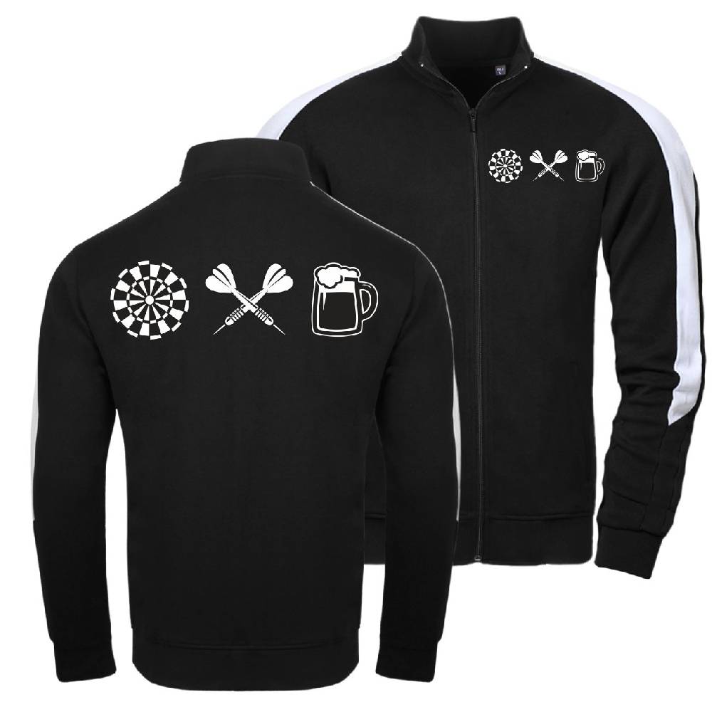 Spass Kostet Männer Trainingsjacke mit Streifen Biersport Dart Logo