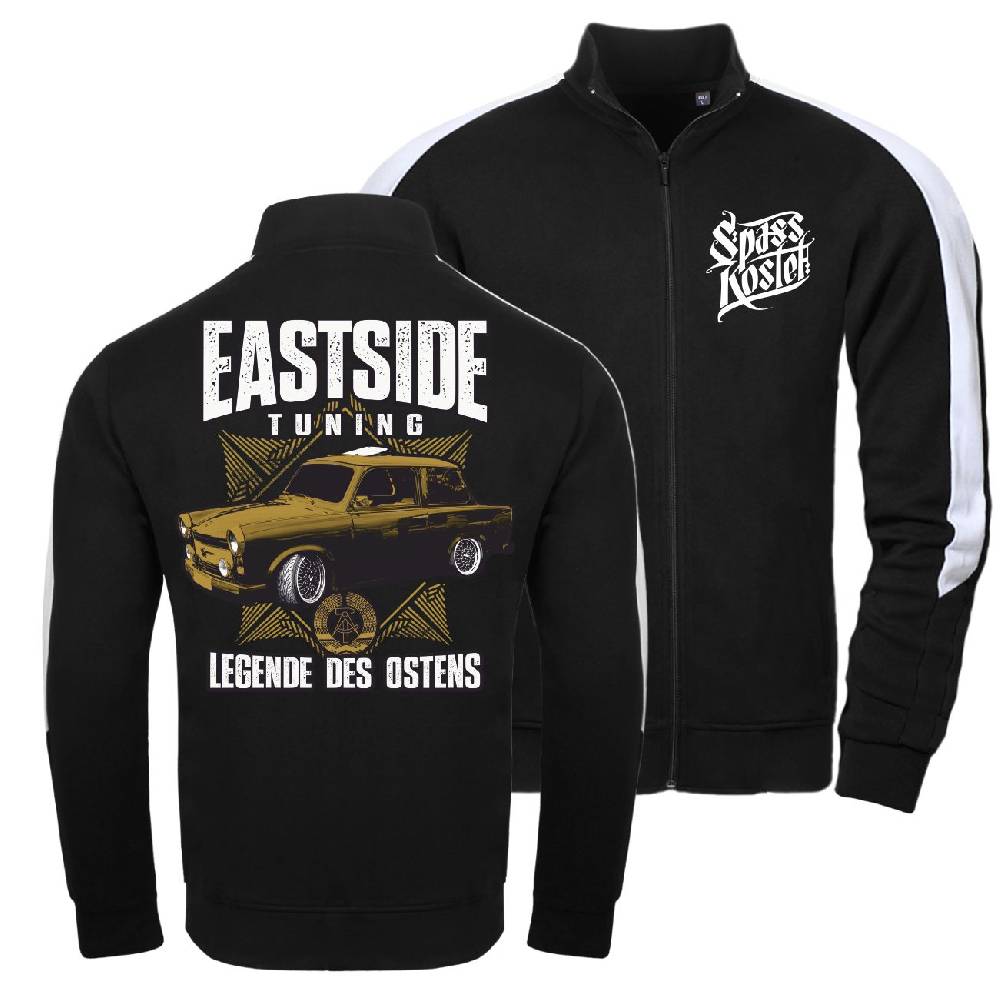 Spass Kostet Männer Trainingsjacke mit Streifen DDR Eastside Tuning Legende des Ostens