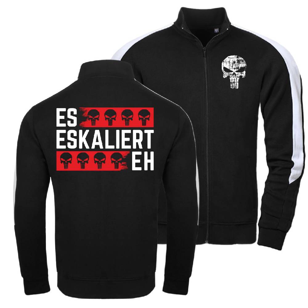Spass Kostet Männer Trainingsjacke mit Streifen Es Eskaliert Eh Totenköpfe