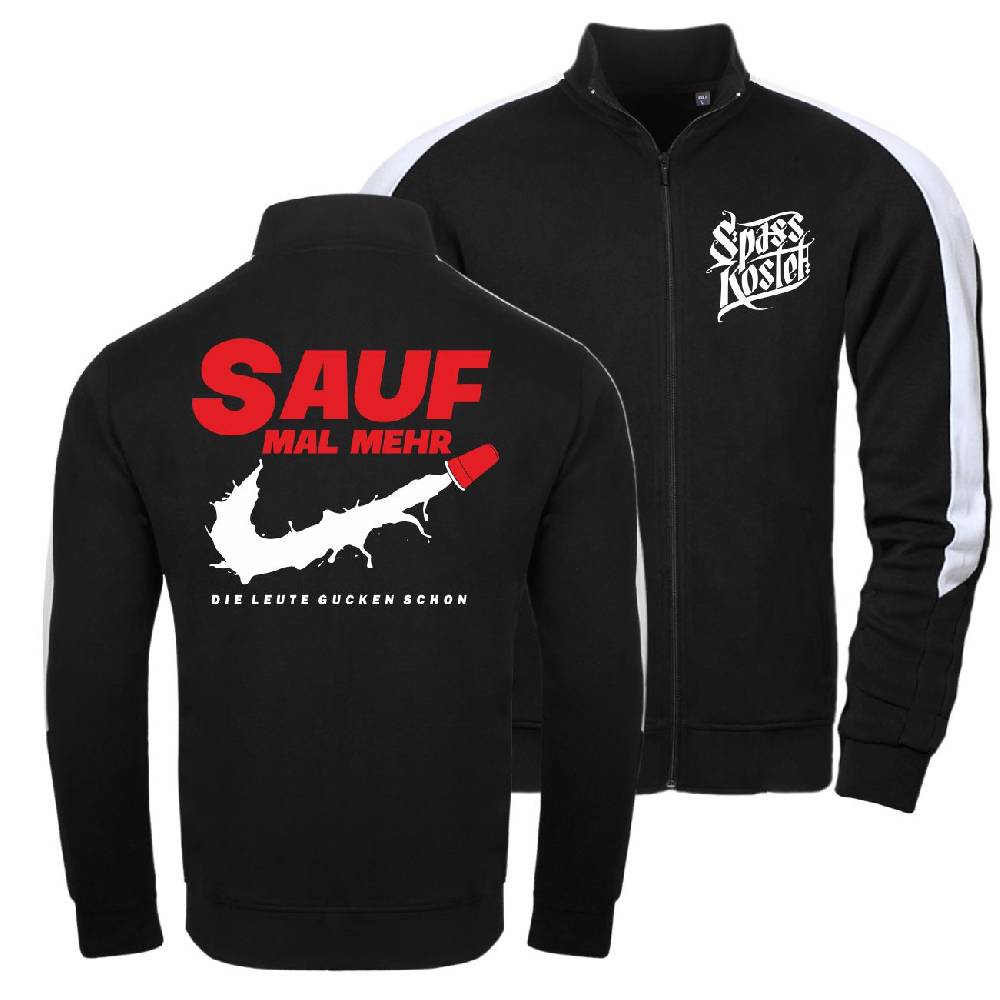 Spass Kostet Männer Trainingsjacke mit Streifen Sauf mal mehr die Leute gucken schon