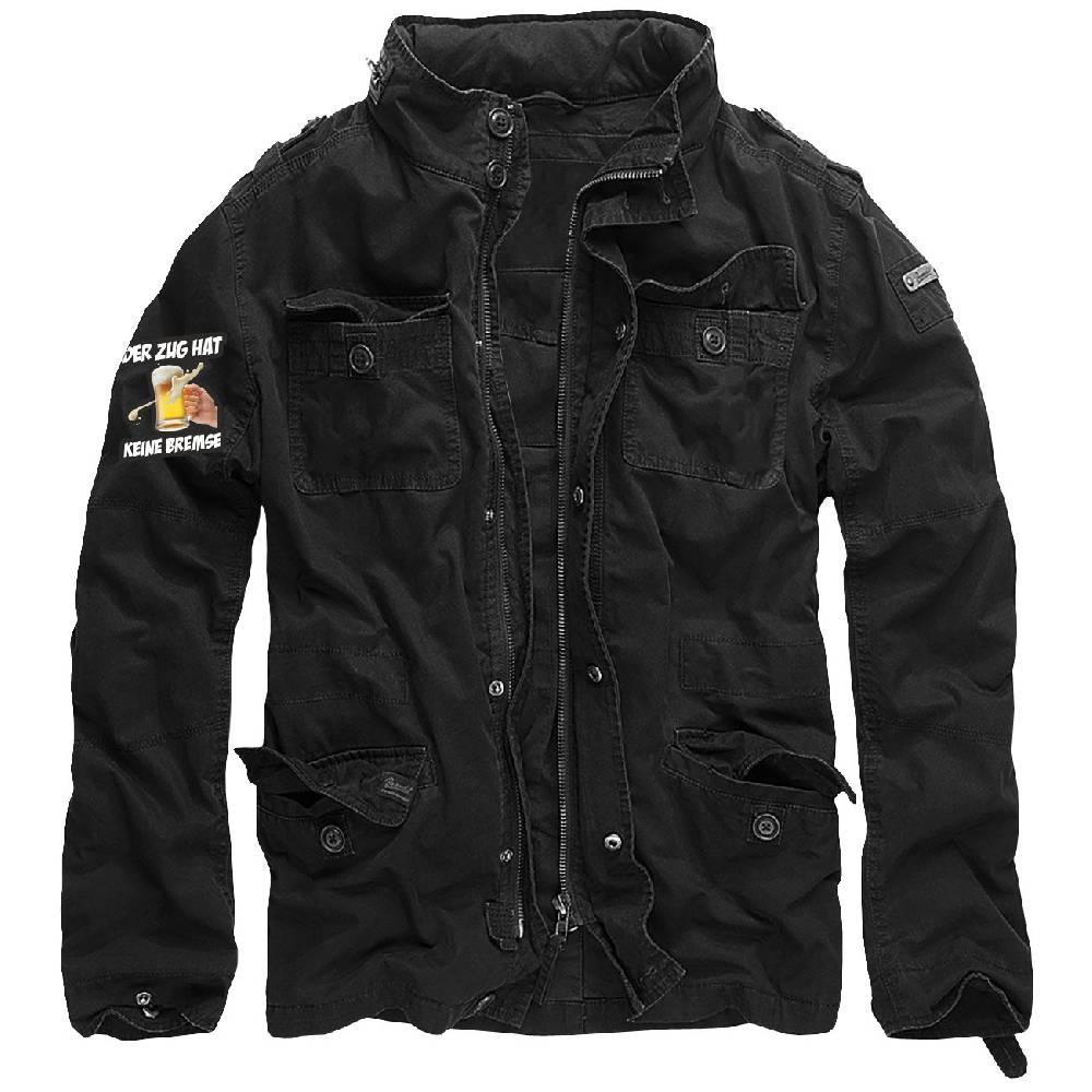 Spass Kostet Männer Vintage Jacke mit Kapuze im Kragen Der Zug hat keine Bremse