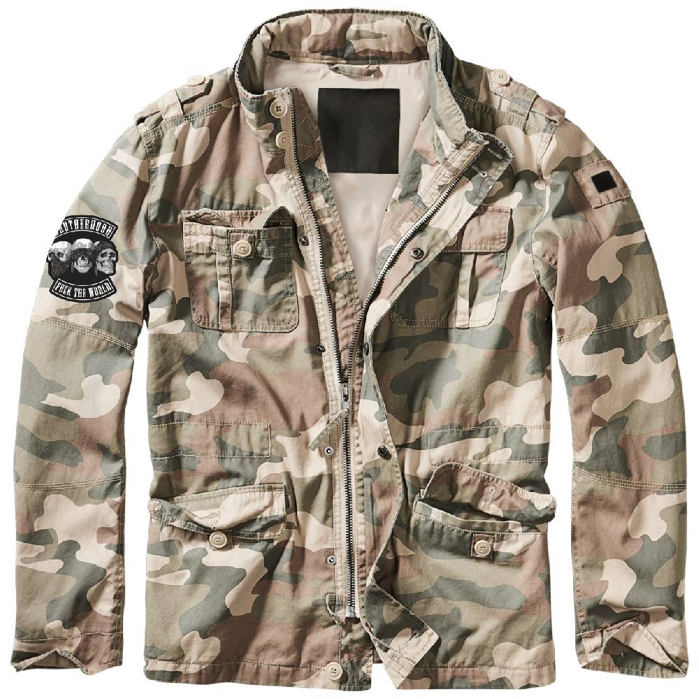 Spass Kostet Männer Vintage Jacke mit Kapuze im Kragen PATCH Brotherhood