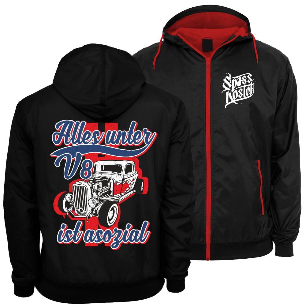 Spass Kostet Männer Windbreaker Regenjacke Alles unter V8 ist asozial
