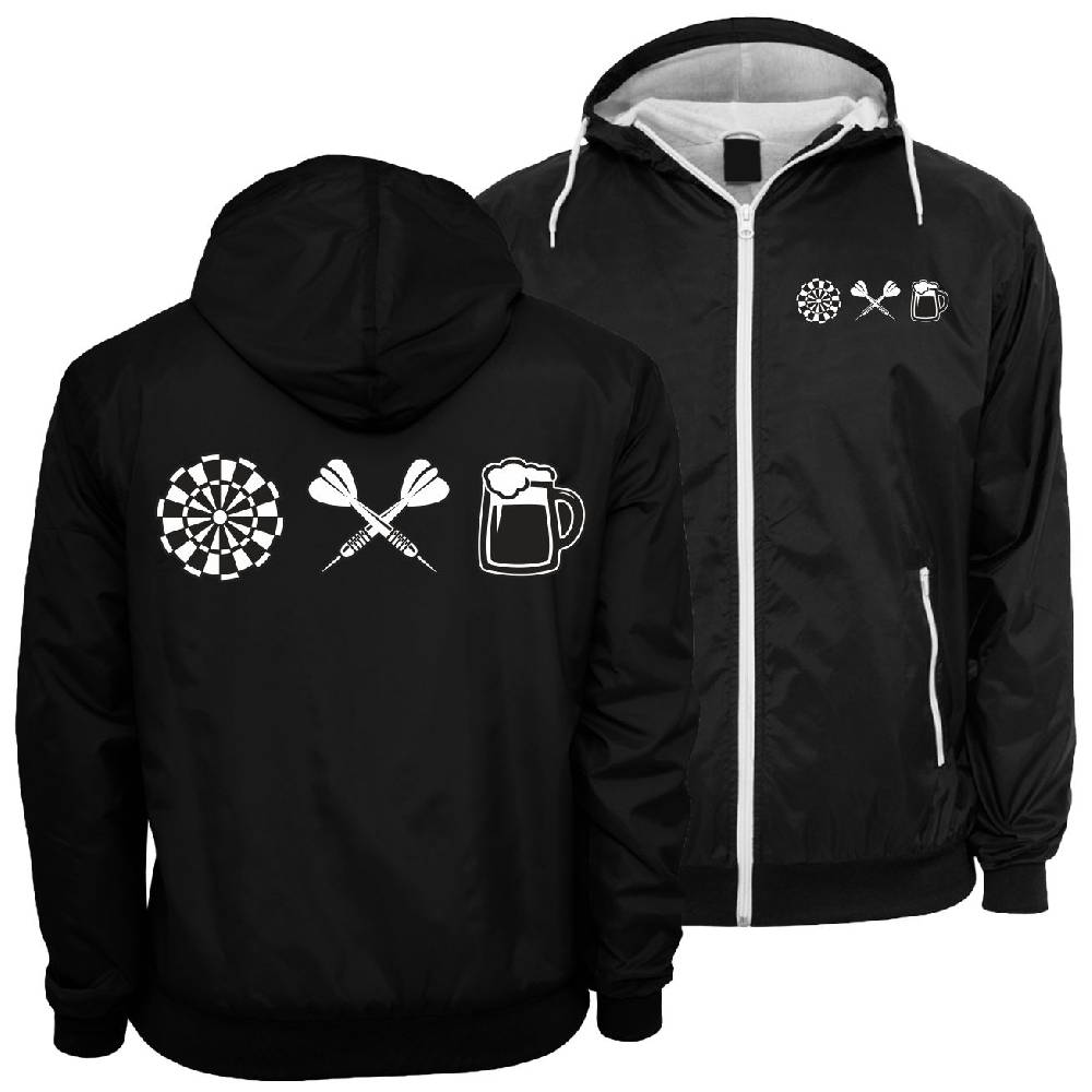 Spass Kostet Männer Windbreaker Regenjacke Darts Dart Logo