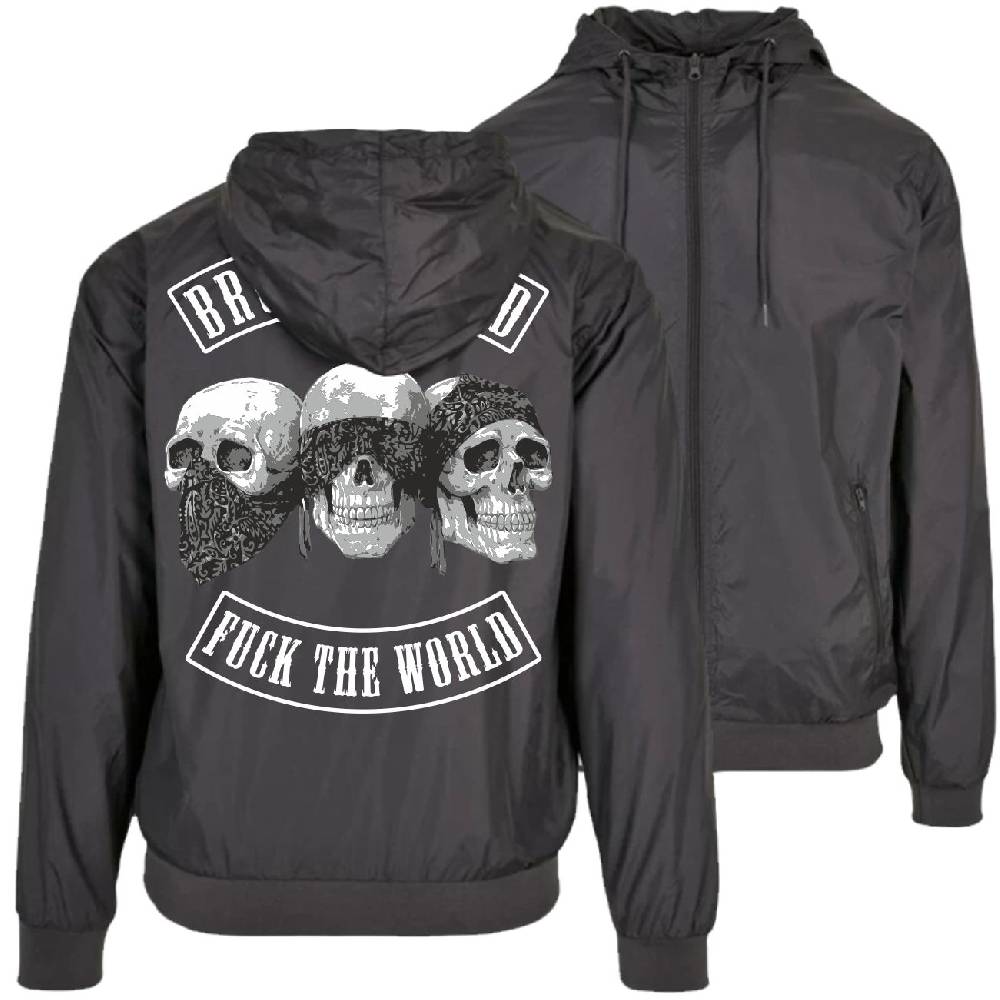 Spass Kostet Männer Windbreaker Regenjacke MC Club Patch Totenkopf