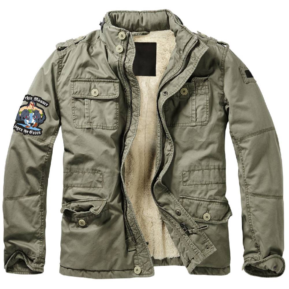 Spass Kostet Männer Winter Jacke mit Kapuze im Kragen Echte Männer jagen ihr Essen