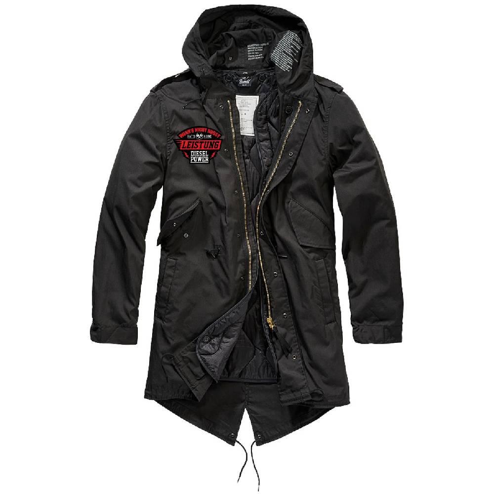 Spass Kostet Parka lang Winter Jacke mit heraustrennbaren Futter DIESEL POWER Spruch