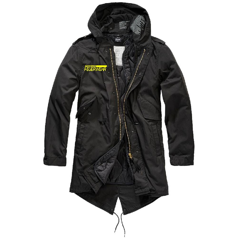 Spass Kostet Parka lang Winter Jacke mit heraustrennbaren Futter Freiwillige Feuerwehr