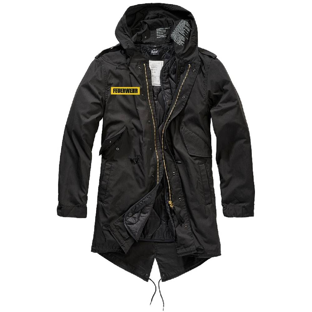 Spass Kostet Parka lang Winter Jacke mit heraustrennbaren Futter Feuerwehr Einsatzkräfte