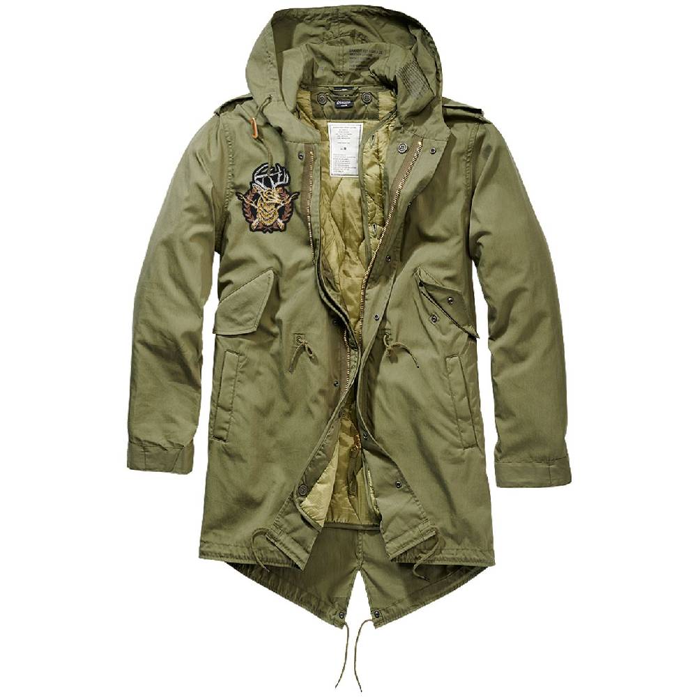 Spass Kostet Parka lang Winter Jacke mit heraustrennbaren Futter Jäger Hirsch Geweih