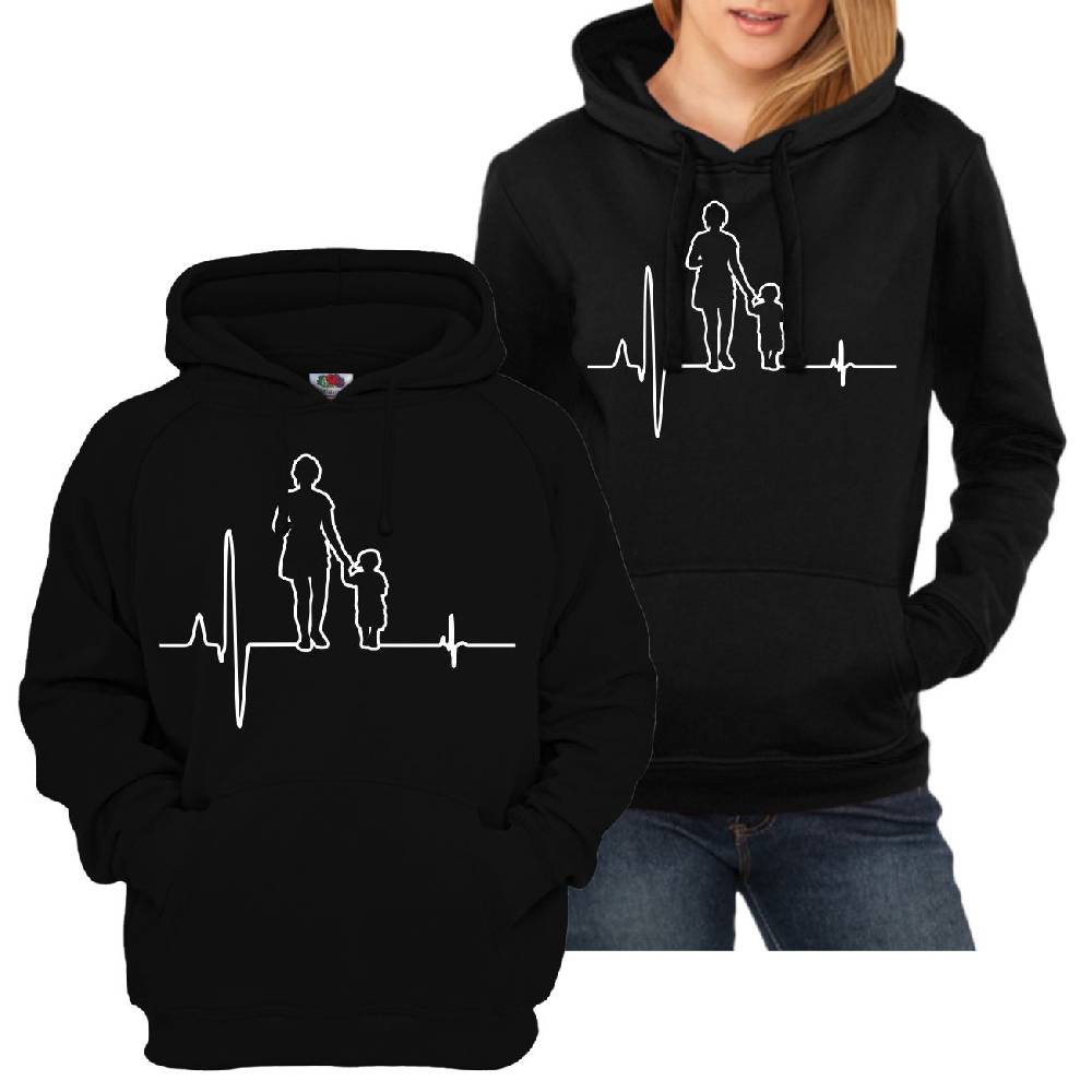 Spass Kostet Partner Kapuzenpullover Familie Herzschlag Mama Sohn