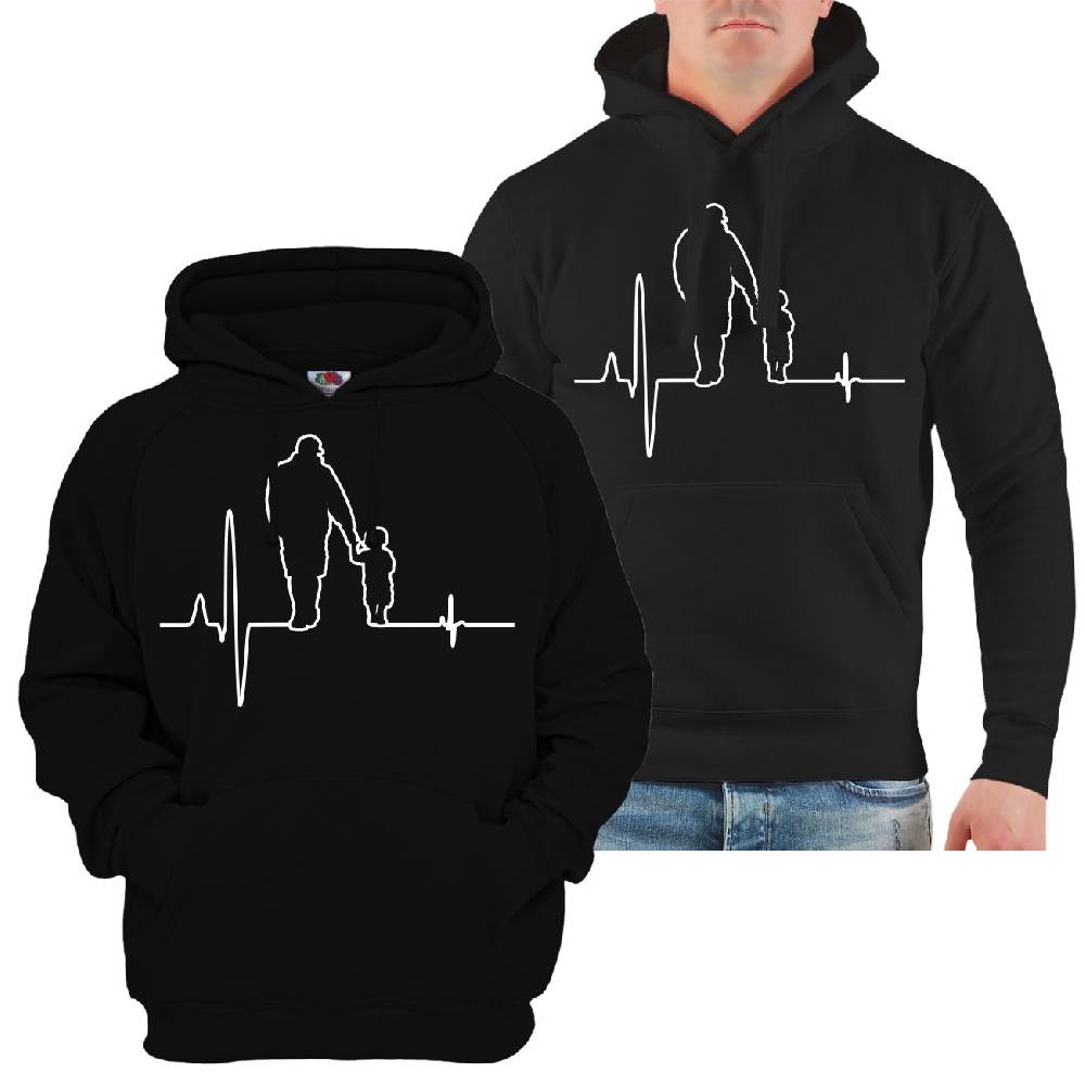 Spass Kostet Partner Kapuzenpullover Familie Herzschlag Vater Sohn