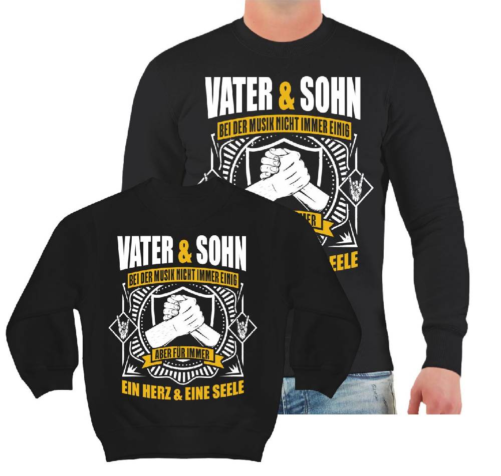 Spass Kostet Partner Sweatshirt Vater und Sohn Bei der Musik nicht immer einig (Kinder)