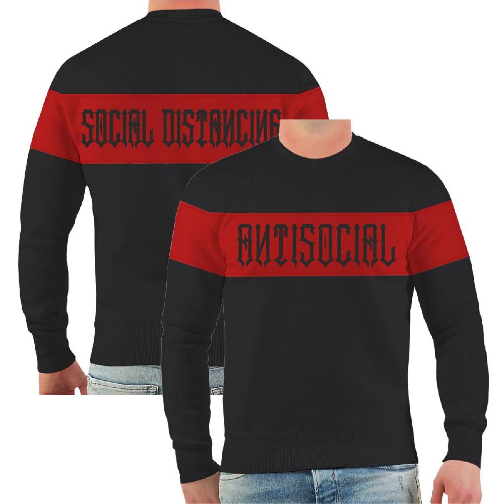 Spass Kostet Pullover Schwarz Rot Antisocial Social Distancing