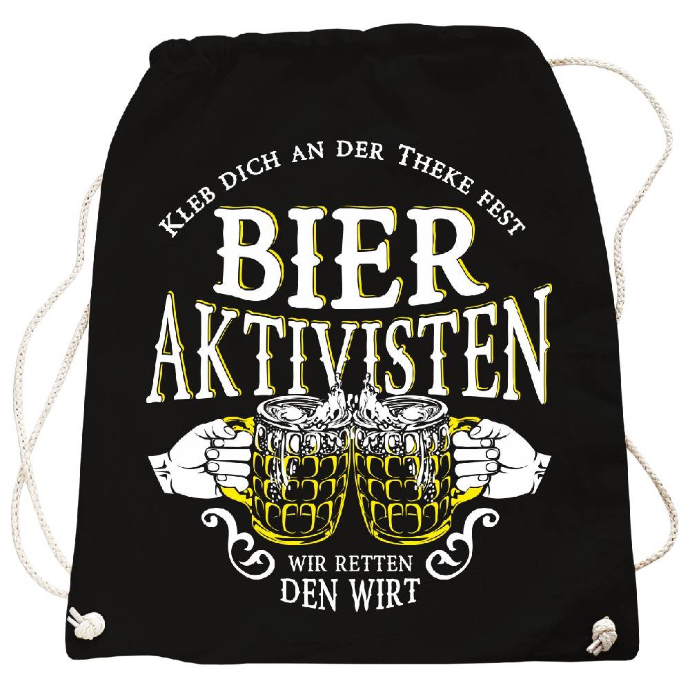 Spass Kostet Rucksack Bier Aktivisten Kleb dich an der Theke fest