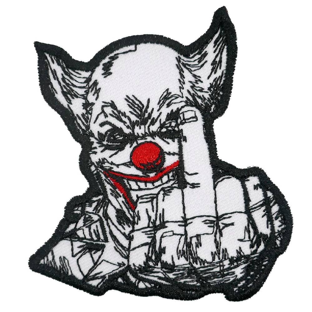 Spass Kostet Aufnäher Aufbügler Mittelfinger Clown
