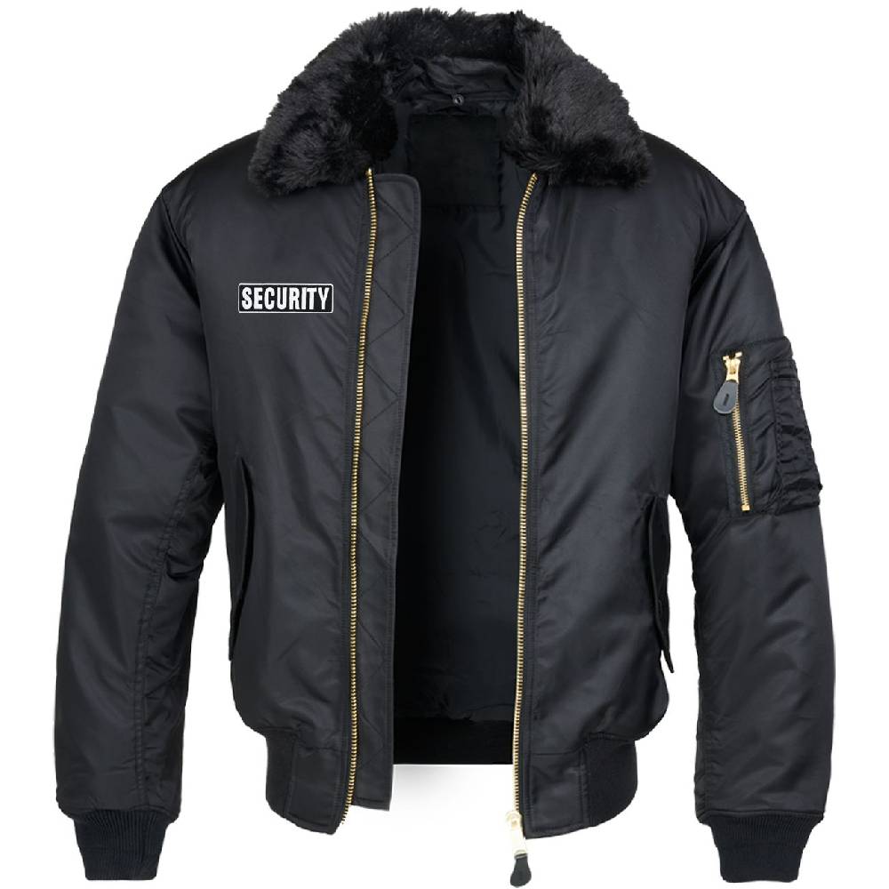 Spass Kostet Bomberjacke mit Fellkragen SECURITY