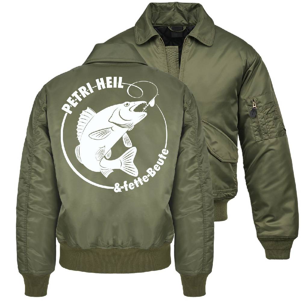 Spass Kostet CWU Bomberjacke mit Kragen ANGLER