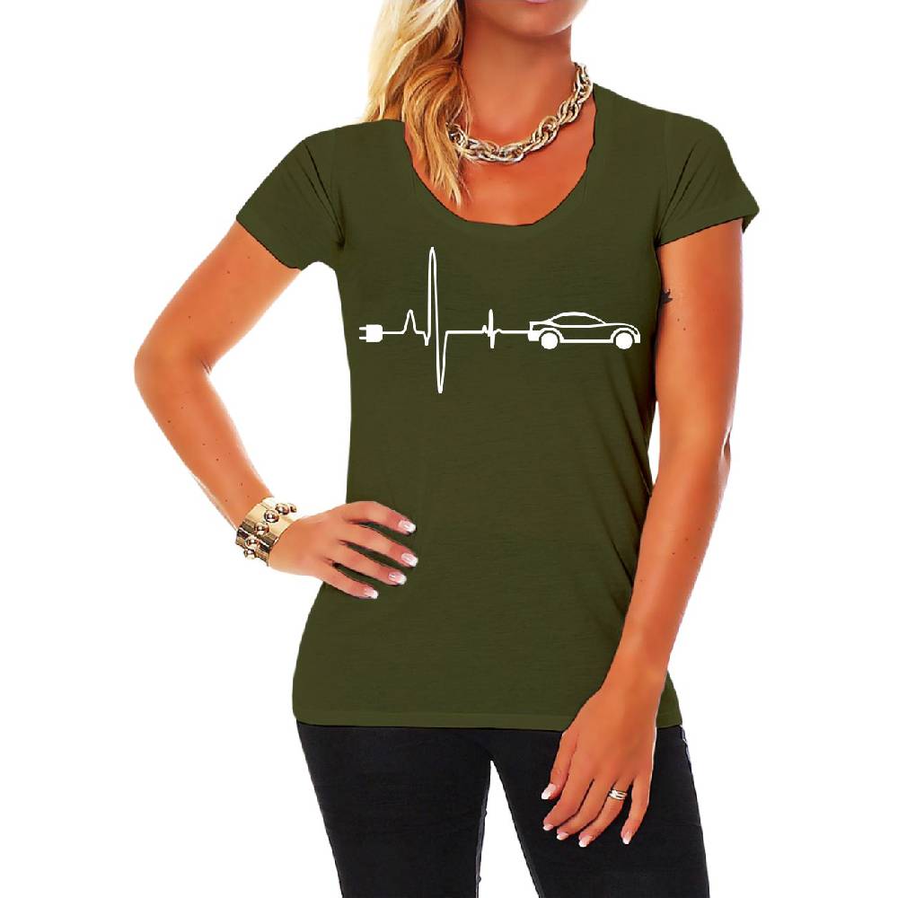 Spass Kostet Frauen T-Shirt Herzschlag E-Auto