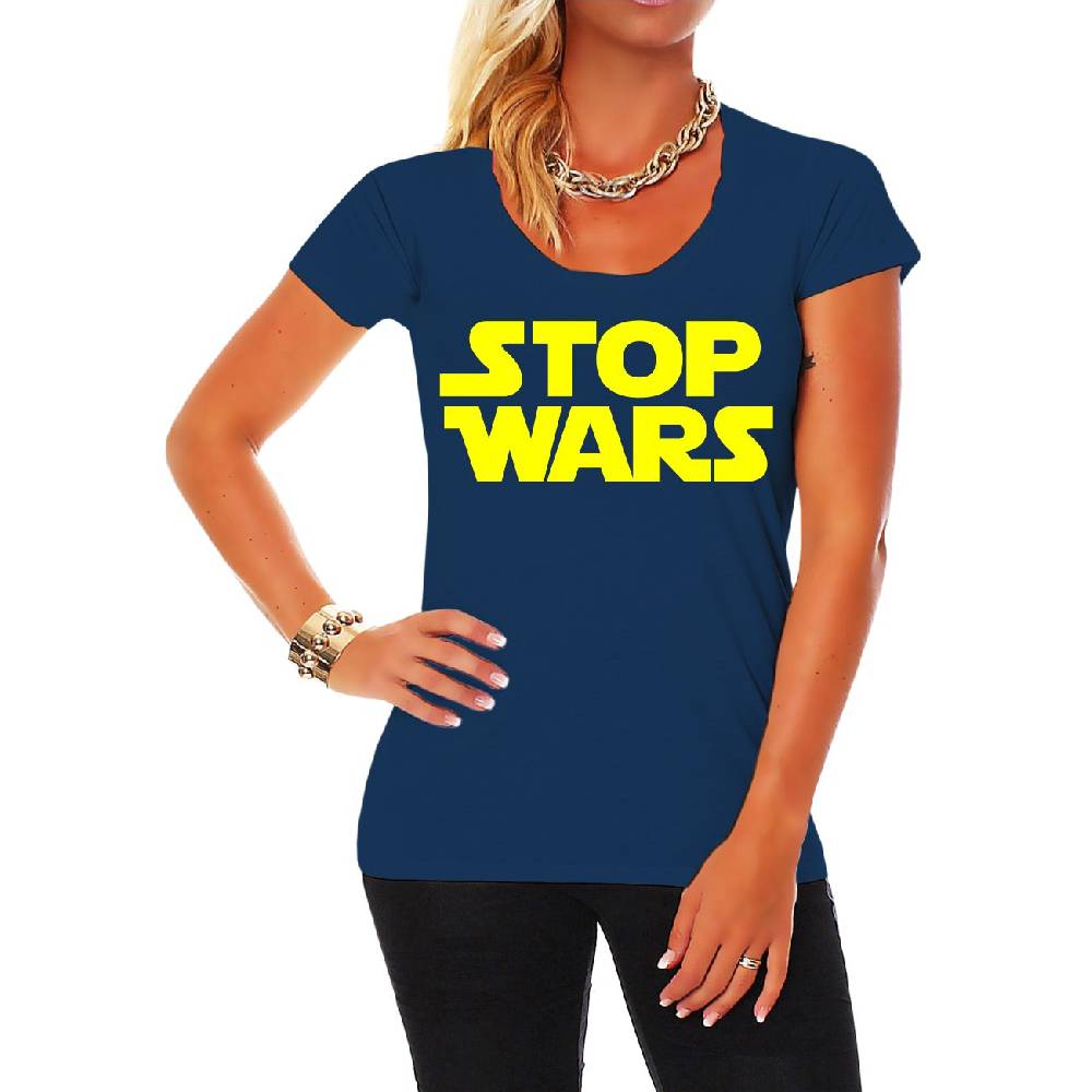 Spass Kostet Frauen T-Shirt Stop Wars NEONGELB