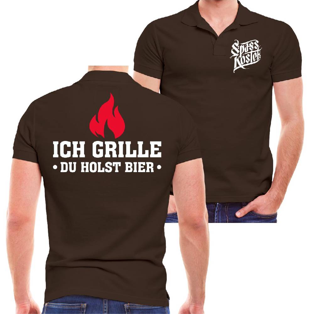 Spass Kostet Männer POLO Ich grille du holst Bier