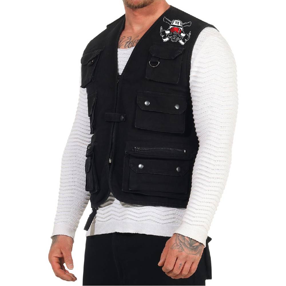 Spass Kostet Weste mit vielen Taschen Feuerwehr