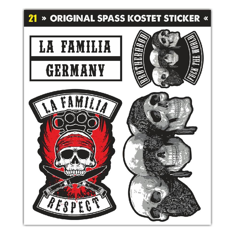 Spass Kostet Sticker Set La Familia Respect Brotherhood Patch
