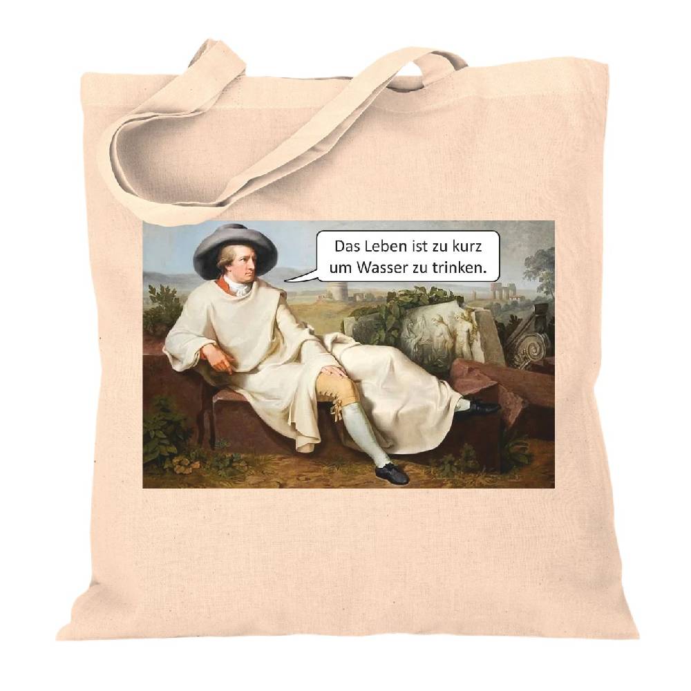 Spass Kostet Stoffbeutel Jutebeutel lange Henkel Das Leben ist zu kurz um Wasser zu trinken