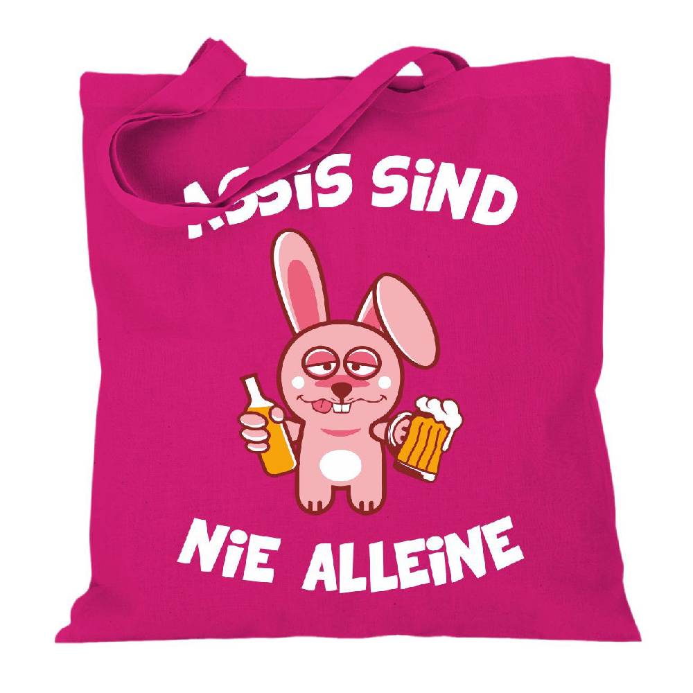 Spass Kostet Stoffbeutel Jutebeutel lange Henkel Festival Party Assis sind nie alleine