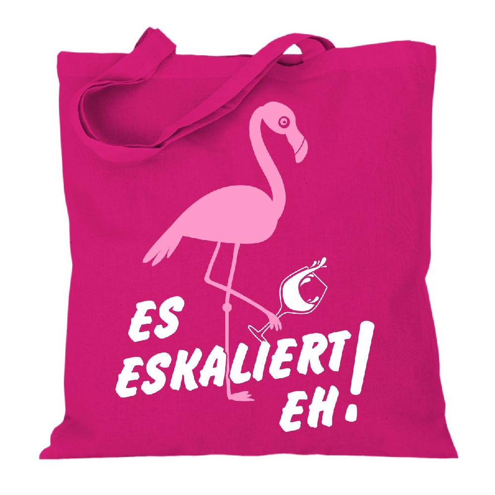 Spass Kostet Stoffbeutel Jutebeutel lange Henkel Flamingo Es Eskaliert eh